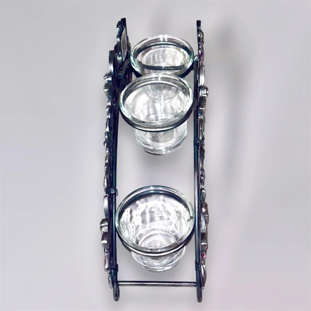 Reserved for Crystal Vintage 90’s Bejeweled, Pewter, Fairy Candle Holder. - Picture 3 of 10